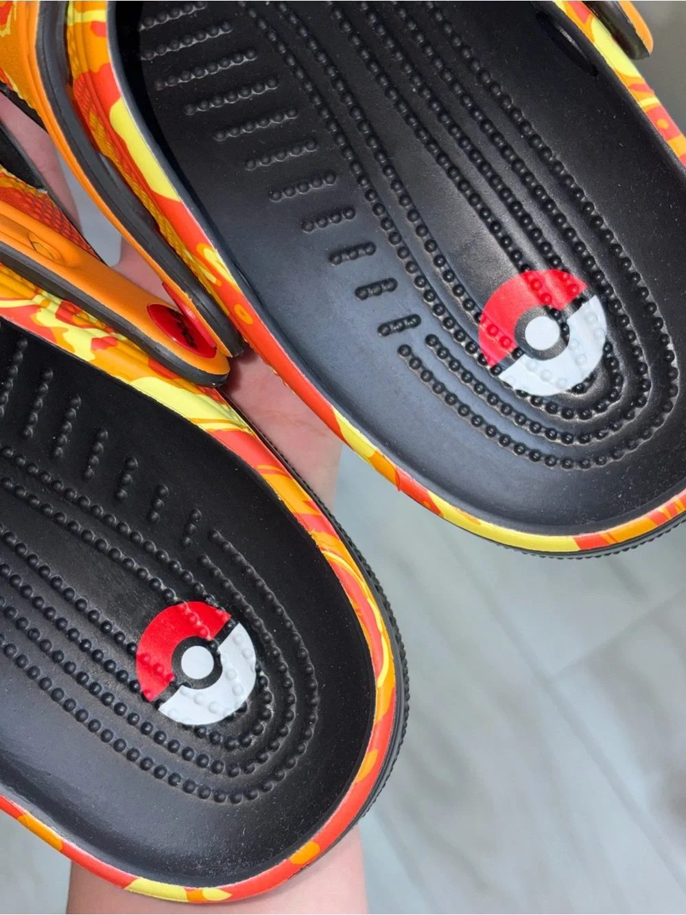 CROCS Kids' Orange & Yellow Charizard Lightning Slip-On Clogs